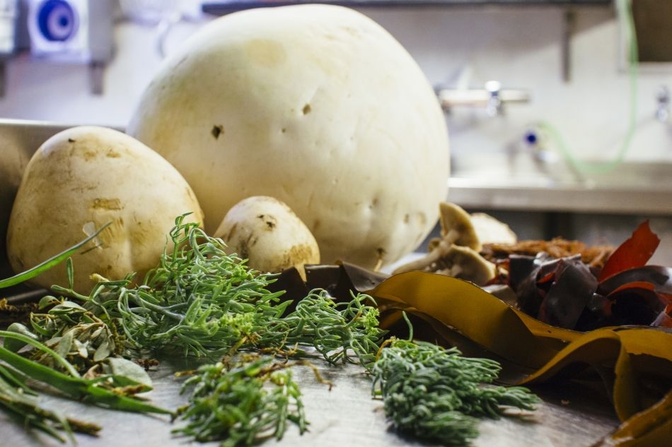 prepping for seaweed cooking